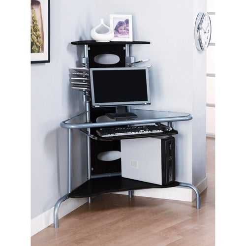 Innovex Glass Corner Computer Desk Black Walmart Com Walmart Com