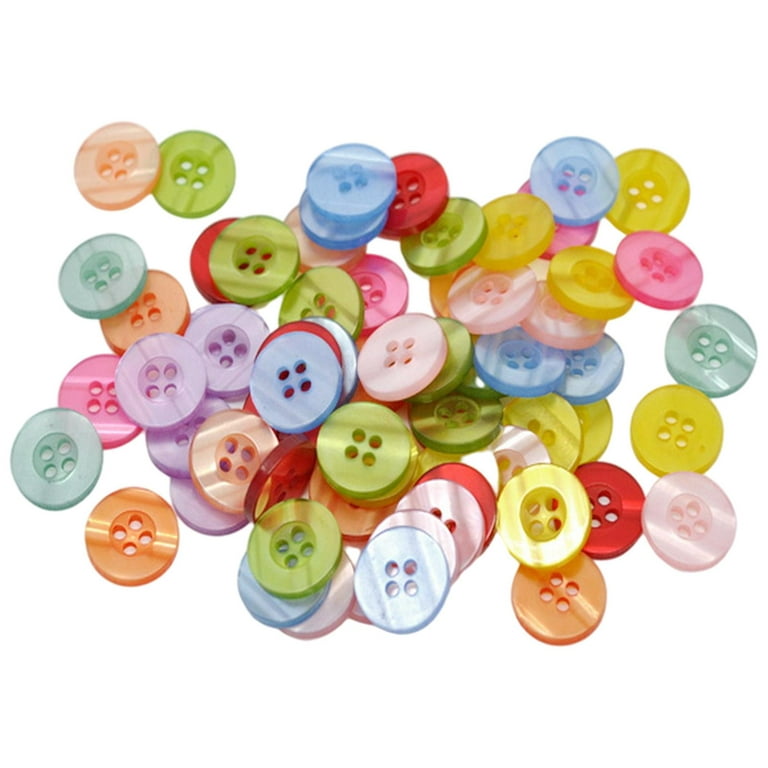 100 Pieces Craft Buttons Assorted Colors 4 Holes Round Shape 15mm Sewing  Buttons for Clothing Decor Card Making 