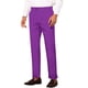 thumbnail image 4 of INSPIRAR CHIC Pantalones de vestir ajustados para hombres, con frente plano, color sólido, tamaño 30, púrpura, 4 of 7