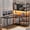 Black, variant on L-Shaped Desk with LED Lights & Hutch, Reversible Corner Computer Desk with Storage Shelves & Glass Cabinet, Writing Desk for Home Study, Rustic Brown