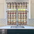 thumbnail image 2 of Kitchen Curtains 36 Inch Short - 3 Panel Set, Rod Pocket Window Curtain, Boho Floral Tribal Style, 100% Polyester for Farmhouse, Kitchen, Cafe, Bedroom, Easy Wash, 2 of 5