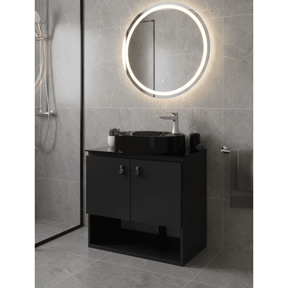Mueble de Baño tipo Gabinete Flotante Madik color Negro con Lavabo 102859