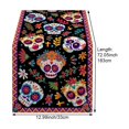 thumbnail image 3 of Jiibva Sugar Skull Mexican Dia De Los Muertos Table Runner 1Pc, 3 of 7