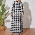 thumbnail image 4 of Large Size Black And White Ripple Long Sleeved Dress Women Dress for Parties Elegant Chic Evening Dresses, 4 of 7