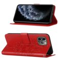 thumbnail image 4 of Dteck iPhone 11 Pro Max Case, Butterfly Patterned Wallet Case, Magnetic Hand Strap Credit Card Holder Slots Synthetic Leather Kickstand Protective Cover For iPhone 11 Pro Max, Red, 4 of 10