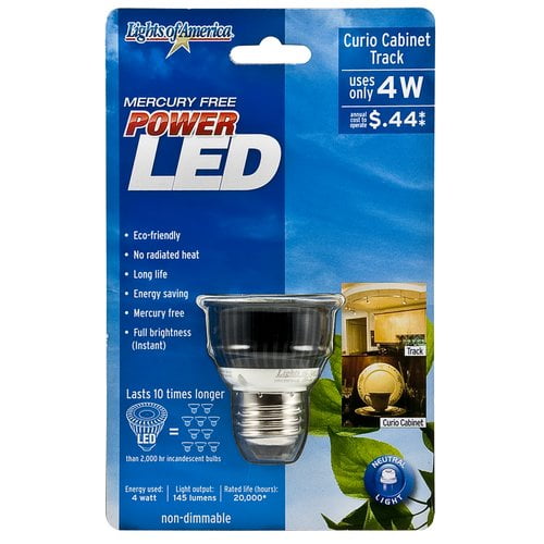 Lights of America 4W LED Base Bulb, Bright White