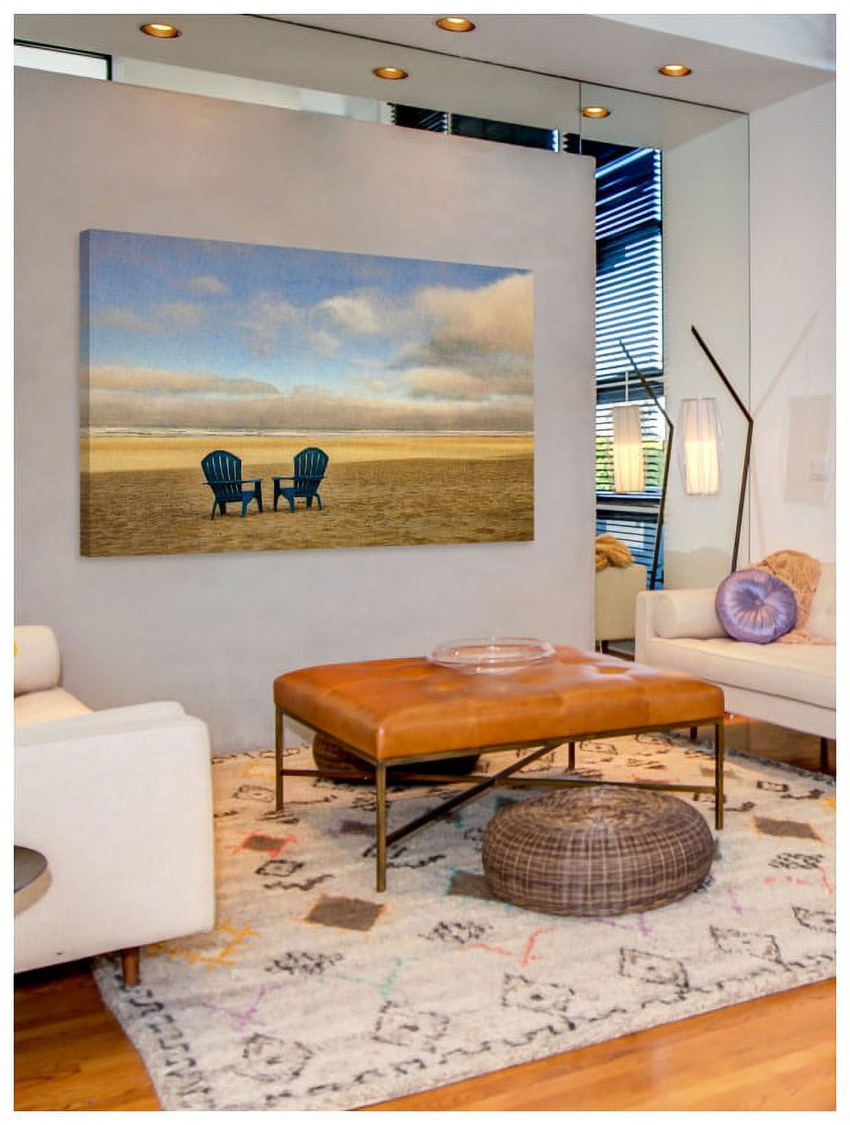 Marmont Hill "Two Chairs on the Sand 2" Painting Print on Canvas