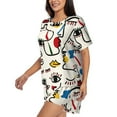 thumbnail image 3 of Womens Pajama Sets With Pocket, abstract eyes Lounge Sets Short Sleeve Sleepwear PJ Sets for Women, 3 of 6