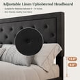 thumbnail image 6 of Sifurni Full Bed Frame Upholstered Platform Bed with Adjustable Headboard, No Box Spring Needed, Black, 6 of 9