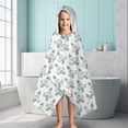 thumbnail image 6 of Light Blue Christmas Snowman Pattern Hooded Bath Towel，60"x35" for Ages 3 To 12 Kids, Quick Dry Lightweight Soft Microfiber Hood Beach Towel Cover Up for Kids, 6 of 7
