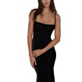 thumbnail image 2 of Coduop Women Sleeveless Bodycon Long Dress Spaghetti Strap Low Cut Maxi Dress Backless Party Dress, 2 of 9