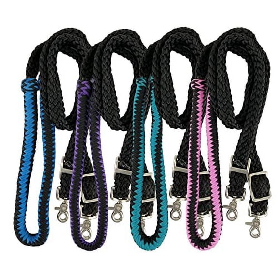 8' Braided Nylon Roping Reins (Blue)