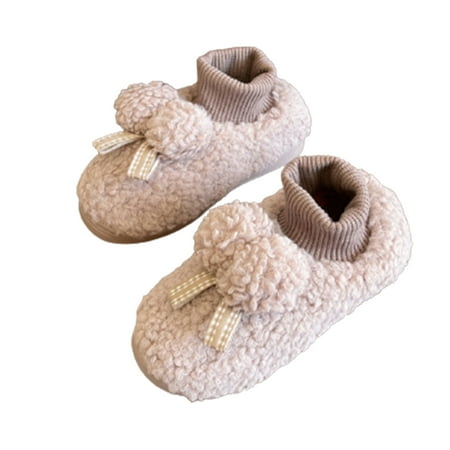 

Womens Plush Slippers with Anti-slip Sole Cute Warm Cozy Shoes Winter Indoor Home Supply Purple 36/37
