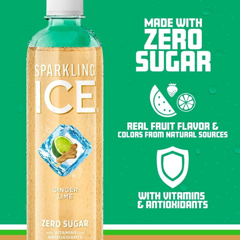Sparkling Ice Ginger Lime Sparkling Water, 17 fl oz, 12 Pack photo 4