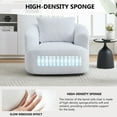 thumbnail image 4 of 360° Swivel Round Upholstered Comfy Chair With One Soft Pillow, Teddy Fleece High-Resilience Sponge Single Sofa, No Assembly for Living Room, Bedroom, Apartment (White), 4 of 11