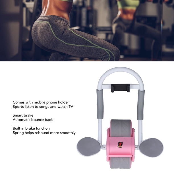 Rueda Abdominal Con Rebote Automático Y Soporte Para Codos – Incluye Soporte Para Móvil, Soporta 220 Lb, Ideal Para Casa Y Oficina