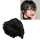 thumbnail image 4 of Peluca negra corta piezas de cabello largo para hombres cabello rizado de moda transpirable para fiestas para hombres ANGGREK Otros, 4 of 8