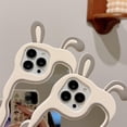 thumbnail image 2 of for iPhone Case,Cute 3D Bunny Shape Frame with Make Up Mirror Camera Lens Protection Soft Shockproof Phone Case (Pink,iPhone 13 Pro Max), 2 of 5