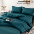 thumbnail image 4 of RYNGHIPY Boho 3-Piece Teal Comforter Bedding Sets, Queen, 4 of 11