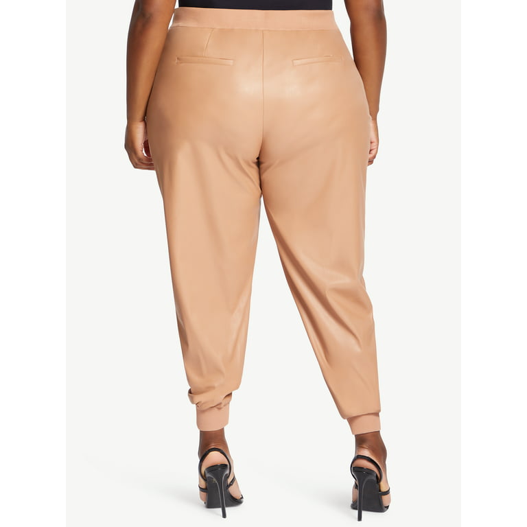 High Rise Faux Leather Jogger