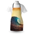 thumbnail image 3 of Ocean Apron Ocean Breaking Wave at Sunset in Warm Colors Sea Seasonal Picture Art, Unisex Kitchen Bib Apron with Adjustable Neck for Cooking Baking Gardening, Turquoise Yellow Brown, by Ambesonne, 3 of 3