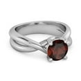 thumbnail image 2 of 0.25 Ctw Round Cut Garnet 925 Sterling Silver Embrace Valentines Day Gifts Ring, 2 of 3