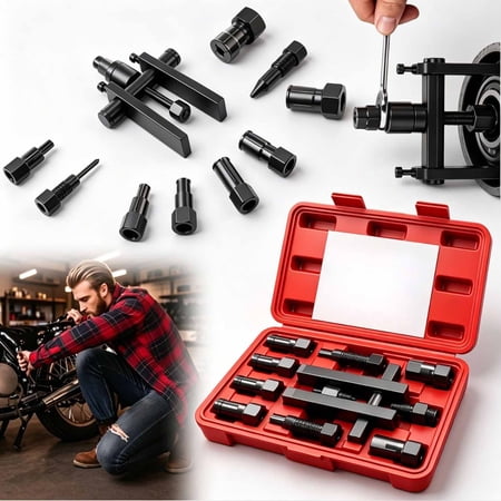 10PCS Heavy Duty Blind Hole Bearing Puller Tool Set, Motorcycle Wheel Bearing Puller and Installer Kit, Internal 8-25mm Inner Sealed Extractor & Removal Tool Set for Various Motorcycles