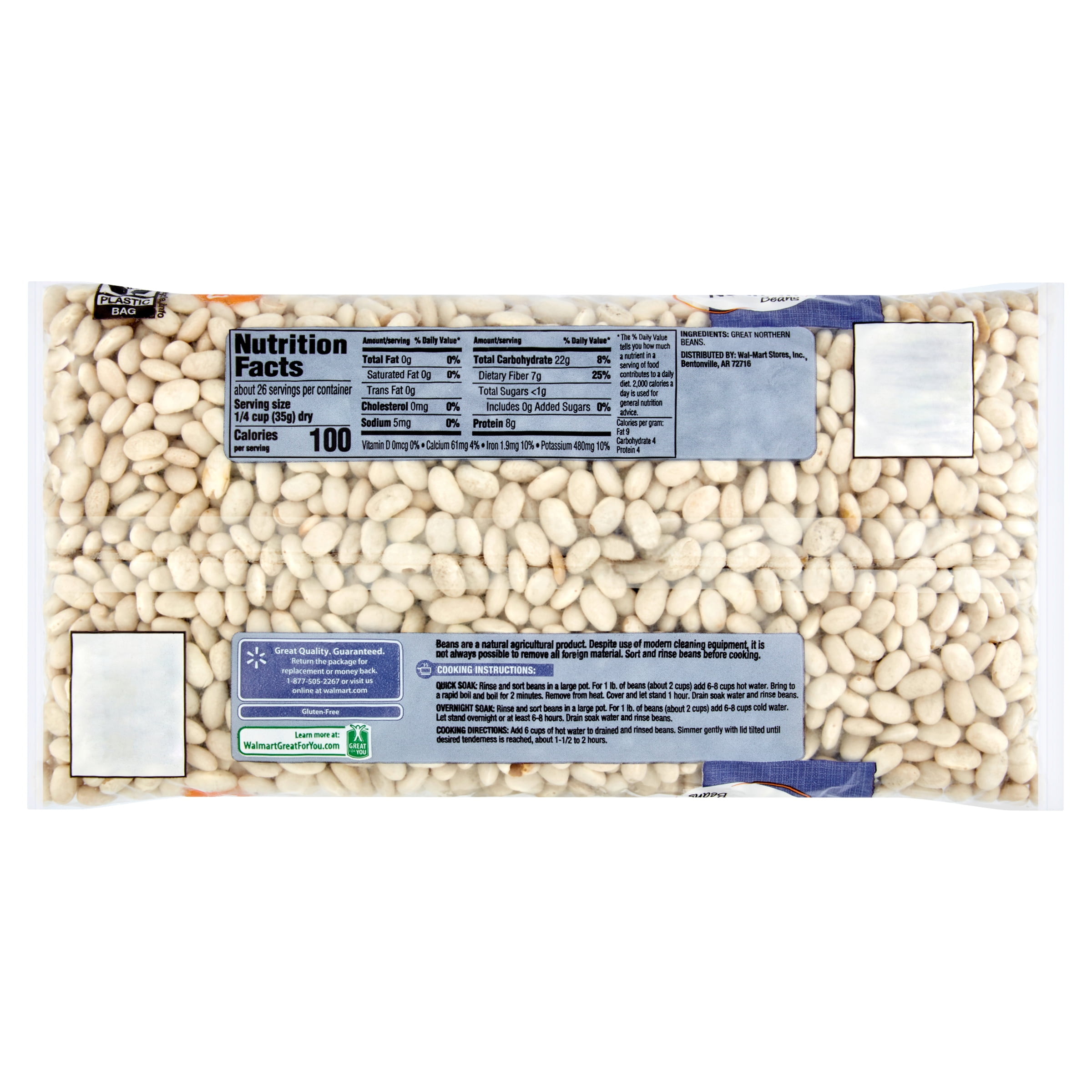 (3 pack) Great Value Great Northern Beans, 32 oz