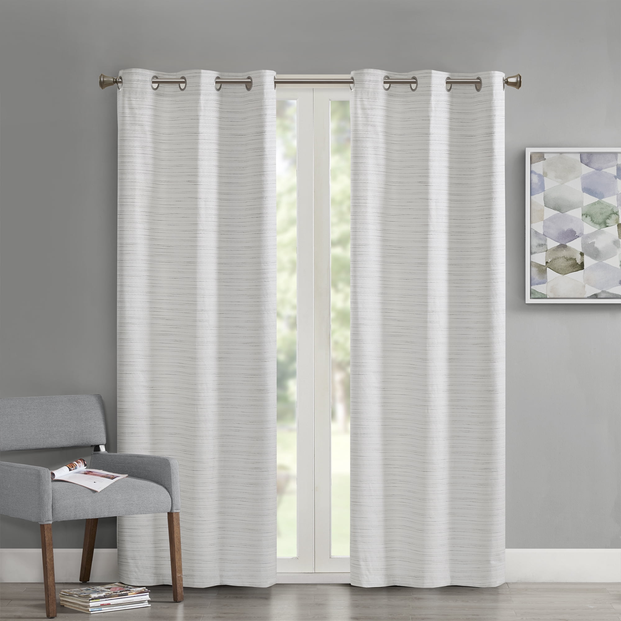 Comfort Spaces Grasscloth Foam Back Panel Pair, 40x63", White