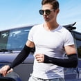thumbnail image 5 of Unisex UV Protection Arm Sleeves, Solid Color Sport Sleeves for Cycling, Running, Basketball, Elastic Sun Protection for Outdoor Sports, Compression Arm Covers - Pink, 5 of 6