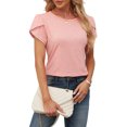 thumbnail image 1 of Bellella T-Shirt Femme Col Rond Été Manches Courtes Pull Tunique Décontractée Rose TG, 1 of 5