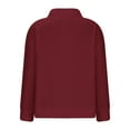 thumbnail image 4 of Womens Oversized V Neck Sweater Long Sleeve Cable Knit Tops Casual Loose Solid Color Pullover Sweatshirts (Wine XL), 4 of 5