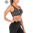 thumbnail image 5 of Luxtrada Women's Yoga Sports Bras Training Stretch Tank Top High Impact Padded Bra Front Zipper Closure, 5 of 9