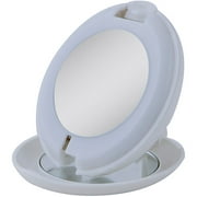 Angle View: Zadro LED Compact Fold Out Mirror with 1x & 10x Magnification and Built-In Flashlight