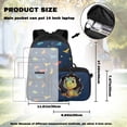 thumbnail image 4 of Yspwyqan Kids Backpack Matching Lunch Box Set, Cute Dinosaur Backpack Set for Boys Ages 8-15, Double Zip Front Pocket Daypack for Middle School Travel Hiking, 4 of 7