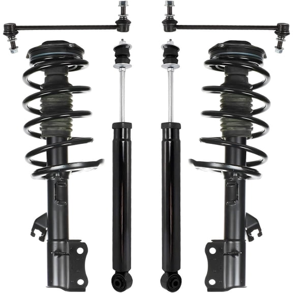 Detroit Axle - Front Struts & Coil Spring   Rear Shock Absorbers   Front Sway Bars Replacement for 2014-2019 Nissan Sentra - 6pc Set