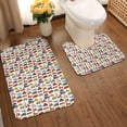 thumbnail image 2 of Xecao Transport 2-Piece Vintage Seamless Anti-Skid Mat Set, featuring a stylish pattern for a safe and elegant toilet rug experience, 2 of 6