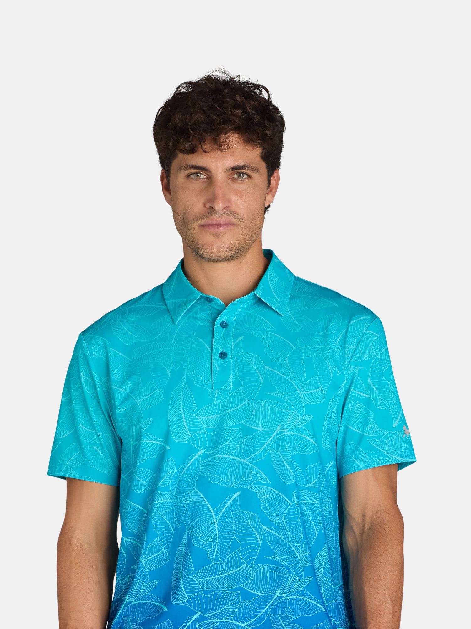 Birdie Bound Men's and Big Men’s Printed Golf Polo Shirt with UPF50+, Sizes S-3XL
