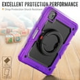 thumbnail image 5 of for iPad Pro 11 2024 Kids Case Heavy Duty Rugged Shockproof Silicone Hybrid Protective Case Cover Rotating Ring Stand Hand Grip+Pencil Holder+Screen Protector for iPad Pro 11 2024 - Purple+Black, 5 of 8