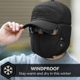 thumbnail image 3 of [2 Pack] Winter Trapper Trooper Hat, IC ICLOVER Aviator Cap Windproof Thermal Russian Ushanka Pilot Hat with Ear Flap Mask Chin Strap for Men Women Hunting Outdoor Christmas Gift (Black), 3 of 8