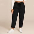 thumbnail image 5 of Women's Flowy Wide Leg Pants Casual Beach Pants High Waisted Drawstring Palazzo Trousers with Pockets, 5 of 8
