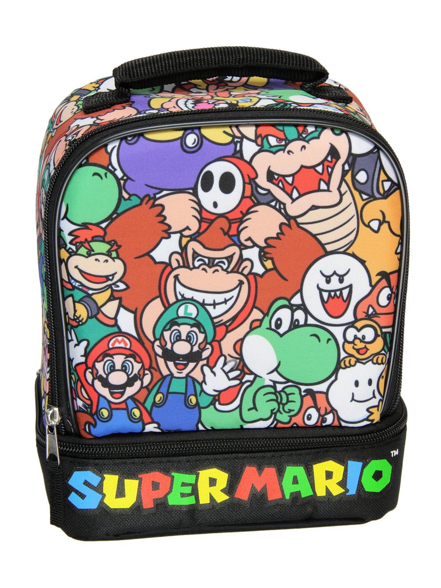 Super Mario Lunch Box Soft Kit Dual Compartment Insulated Cooler Characters