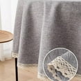 thumbnail image 4 of AUQ Table Cloth Floral Lace Round Tablecloth,Cozy Home Dining Tablecloth for Family Meals,Dark Coffee,47*47inch, 4 of 4