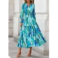 thumbnail image 3 of PRETTYGARDEN Women's Floral Maxi Dress Spring Long Sleeve V Neck Casual A Line Long Flowy Boho Party Dresses, 3 of 7