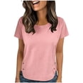 thumbnail image 2 of Viadha Womens Plus Size Short Sleeve T Shirts Summer Casual Solid Color Tees Crew Neck Cotton Tunic Tops, 2 of 9