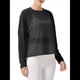 thumbnail image 3 of Blusa de Entrenamiento Holgada de Larga con Transparente para Mujer, Cuello Redondo y Mangas Largas Negro M, 3 of 9