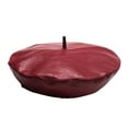 thumbnail image 3 of CUZIBR Winter Scarf Hat Set Stylish Leather Beret Caps Soft Painter Streetwear Hat Autumn Winter Fashion Elegant Berets,Red,One Size, 3 of 4