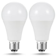 YANSUN 3-Way LED Light Bulbs 50W-100W-150W Equivalent, A21 Light Bulb 6000K-2700K-4000K, 800/1000/1800LM, A21 E26 Base for Hallway, Living Room, Home Lighting, Pack of 2