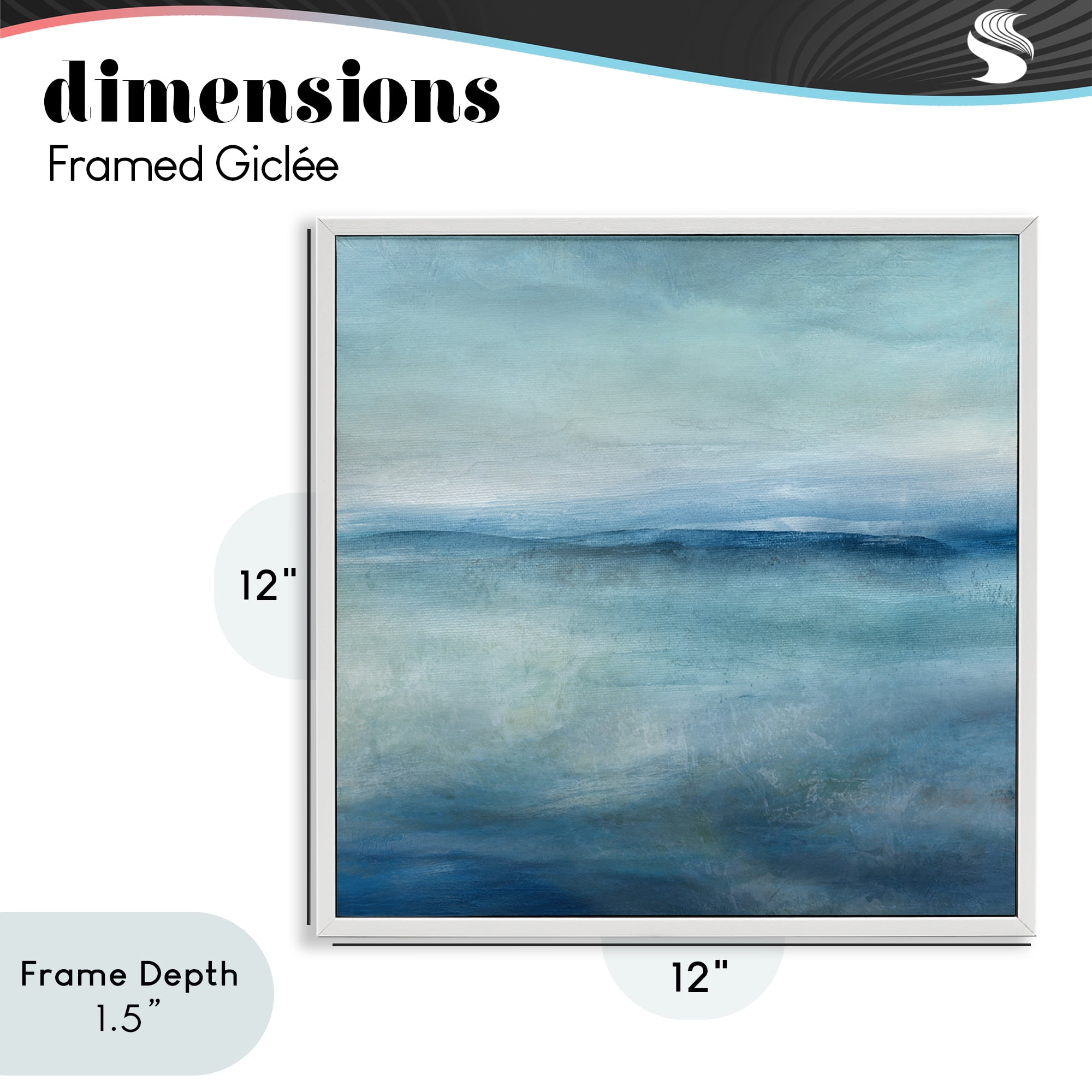 Stupell Industries Misty Blue Coastal Horizon White Framed Giclee Art, design by Carol Robinson