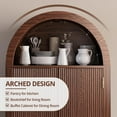 thumbnail image 2 of SELOOYE Pantry Cabinet Modern 71 Inch Tall Fluted Arched Adjustable Shelves 2 Drawers Freestanding Dark Walnut, 2 of 8